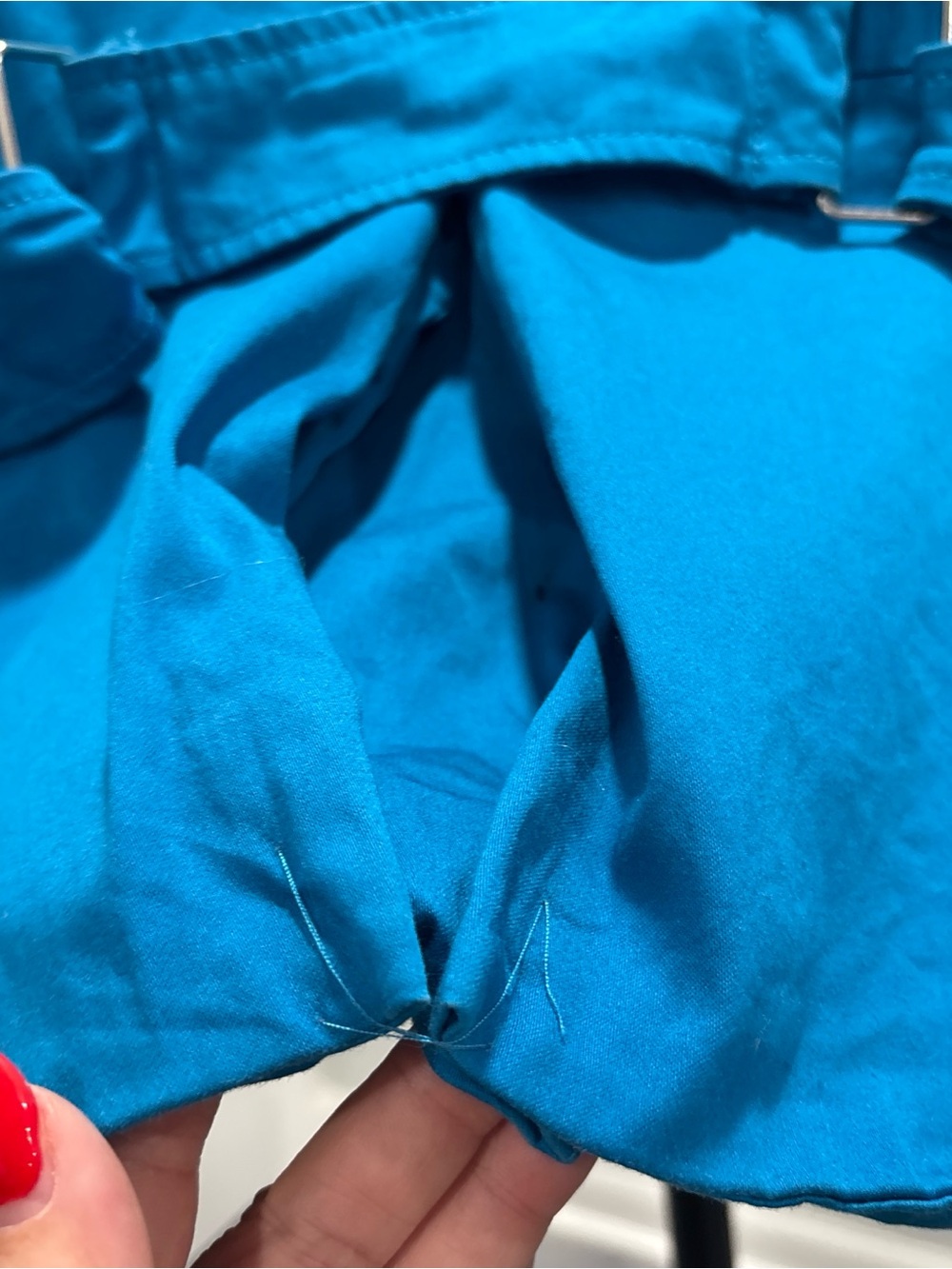 Black Rivet Bright Teal Floral-Lined Trench Jacket - Picture 7 of 8